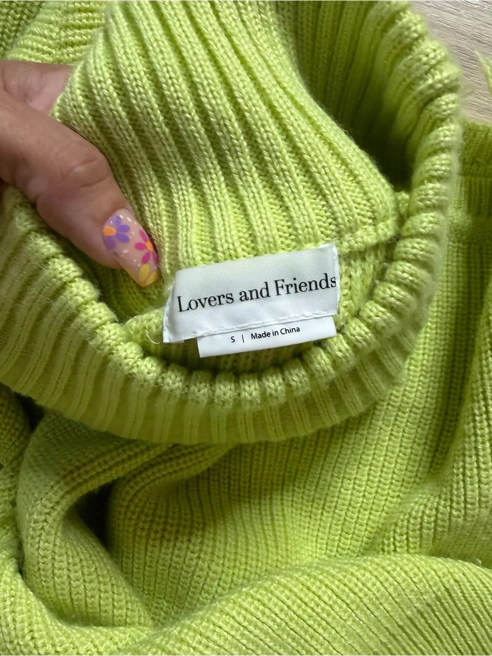 Lover + Friends Arlington Distressed Wool Blend Sweater Size Small